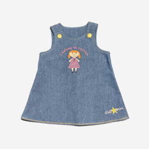 Denim Pinafore Dress with Rag Doll