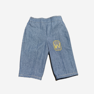 Denim Trousers with Mesh Patch