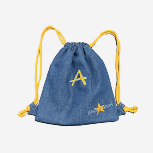 Denim Drawstring Backpack Bag