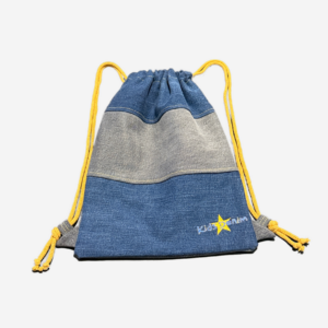 Denim Patch Drawstring Backpack Bag